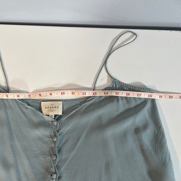 RARE Sézane Athena Celadon Silk Top Size 42 - Picture 7 of 7